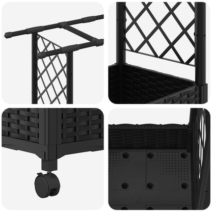 Letto Rialzato con Griglia e Tetto Nero 164 x 40 x 127 cm PP | homemem39