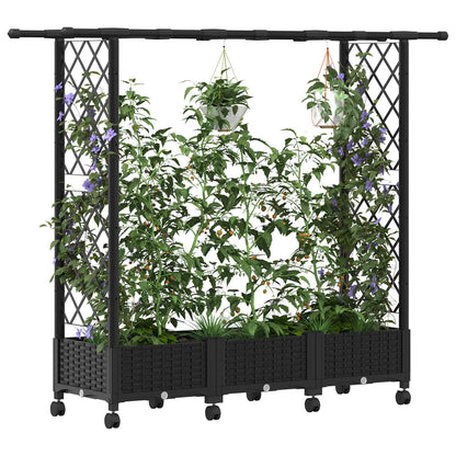 Letto Rialzato con Griglia e Tetto Nero 164 x 40 x 127 cm PP | homemem39