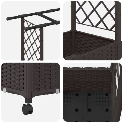 Letto Rialzato con Griglia e Tetto Marrone 162,5 x 40 x 142 cm | homemem39
