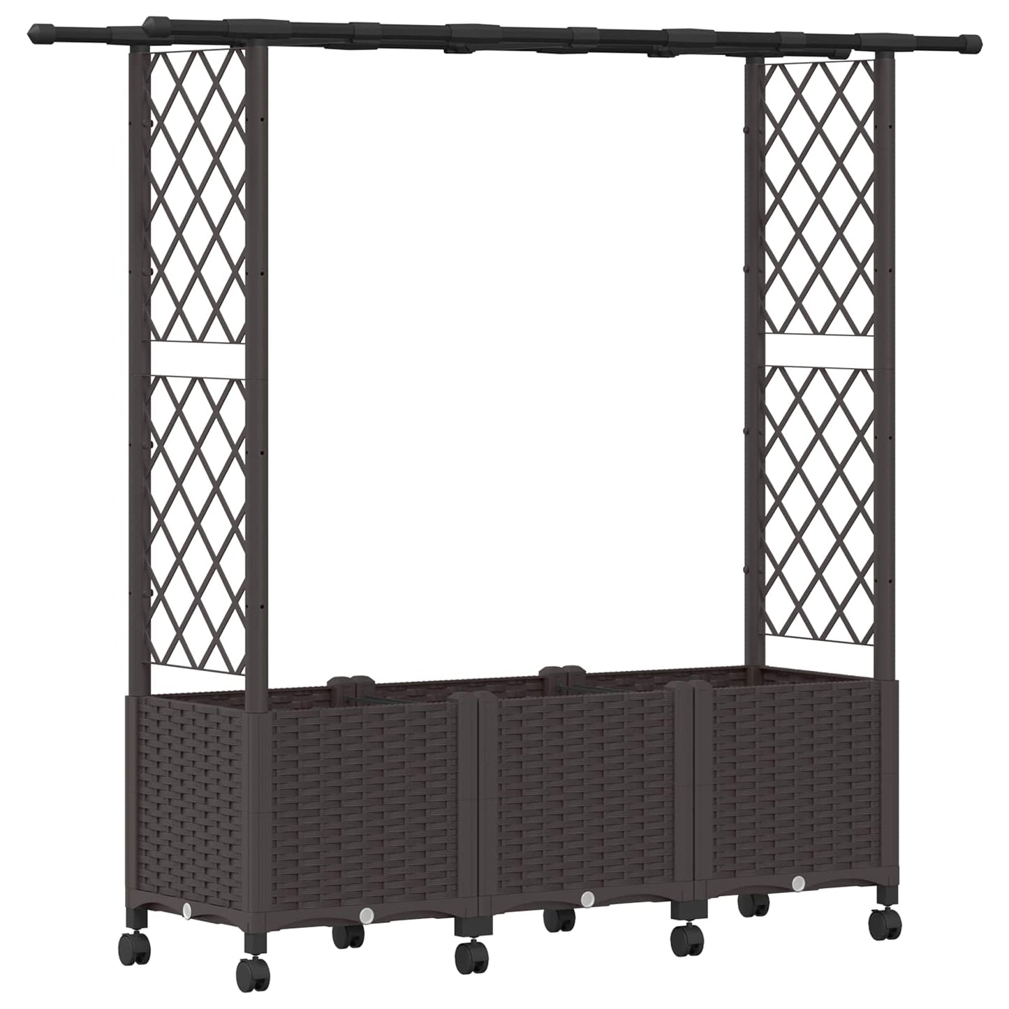 Letto Rialzato con Griglia e Tetto Marrone 162,5 x 40 x 142 cm | homemem39