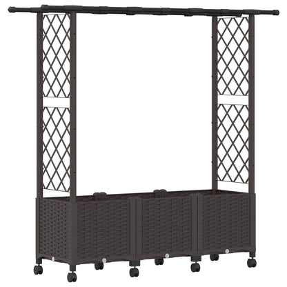 Letto Rialzato con Griglia e Tetto Marrone 162,5 x 40 x 142 cm | homemem39