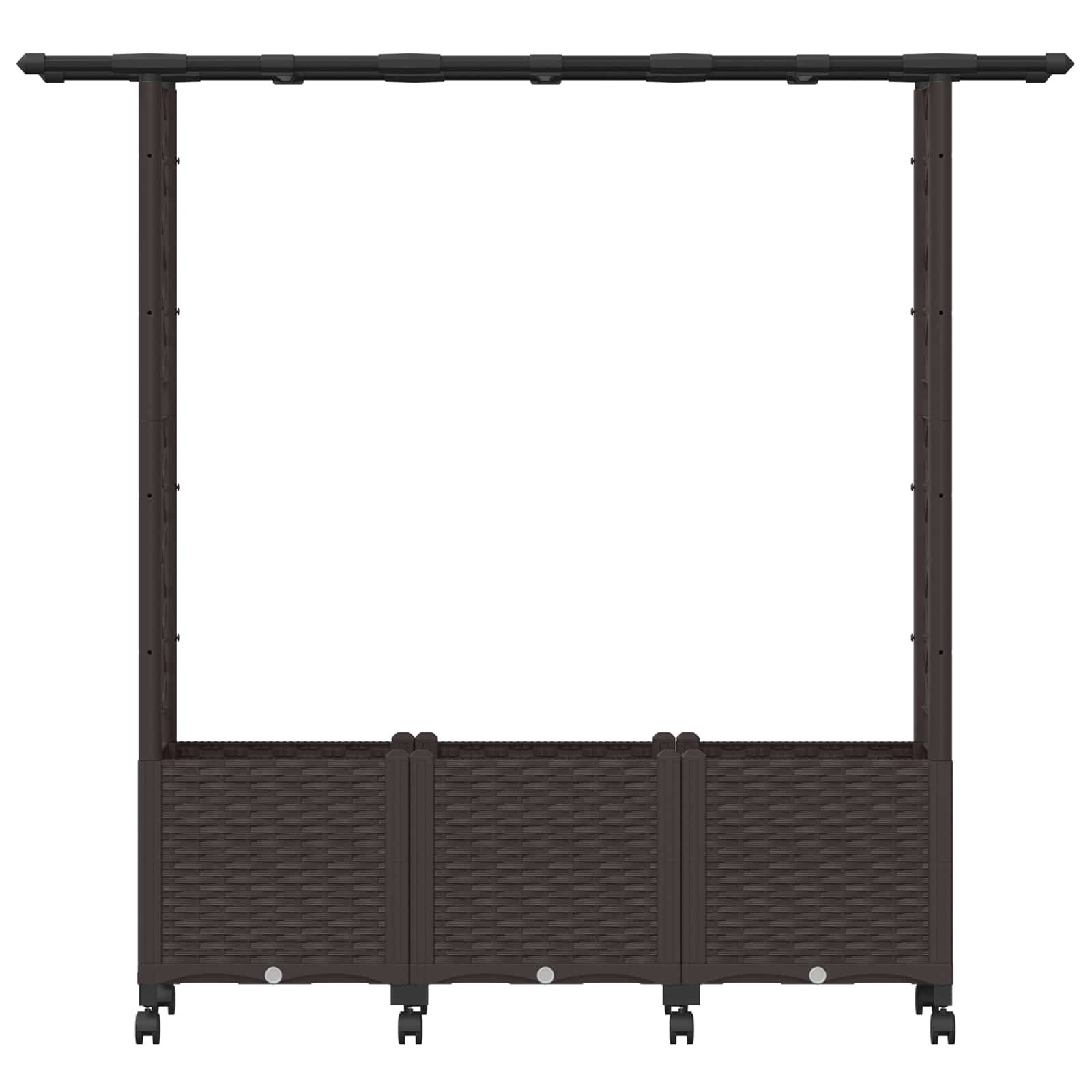 Letto Rialzato con Griglia e Tetto Marrone 162,5 x 40 x 142 cm | homemem39