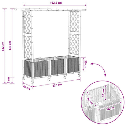 Letto Rialzato con Griglia e Tetto Marrone 162,5 x 40 x 142 cm | homemem39