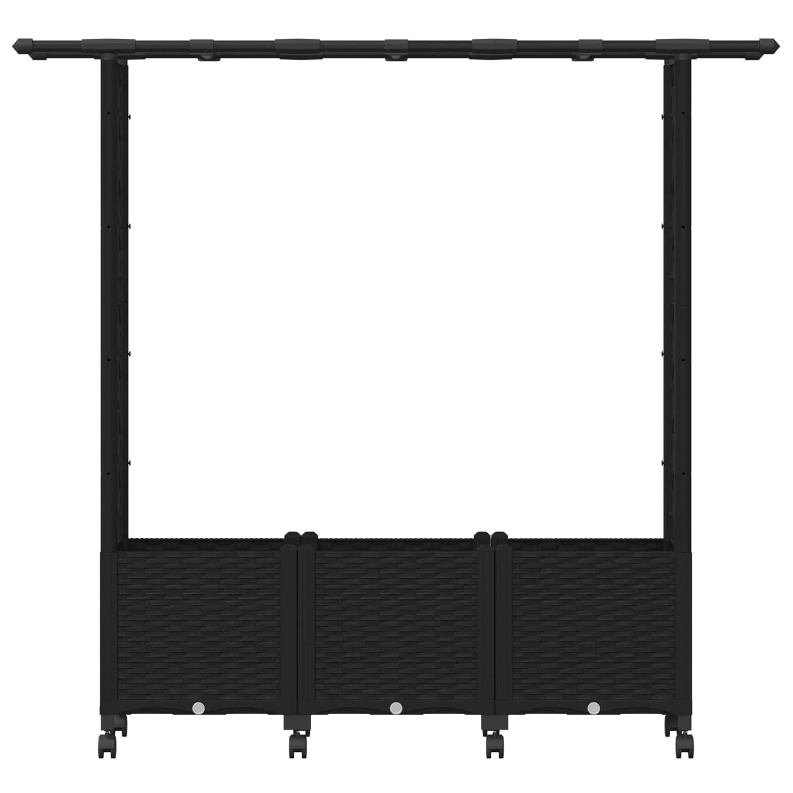 Letto Rialzato con Griglia e Tetto Nero 162,5 x 40 x 142 cm PP | homemem39