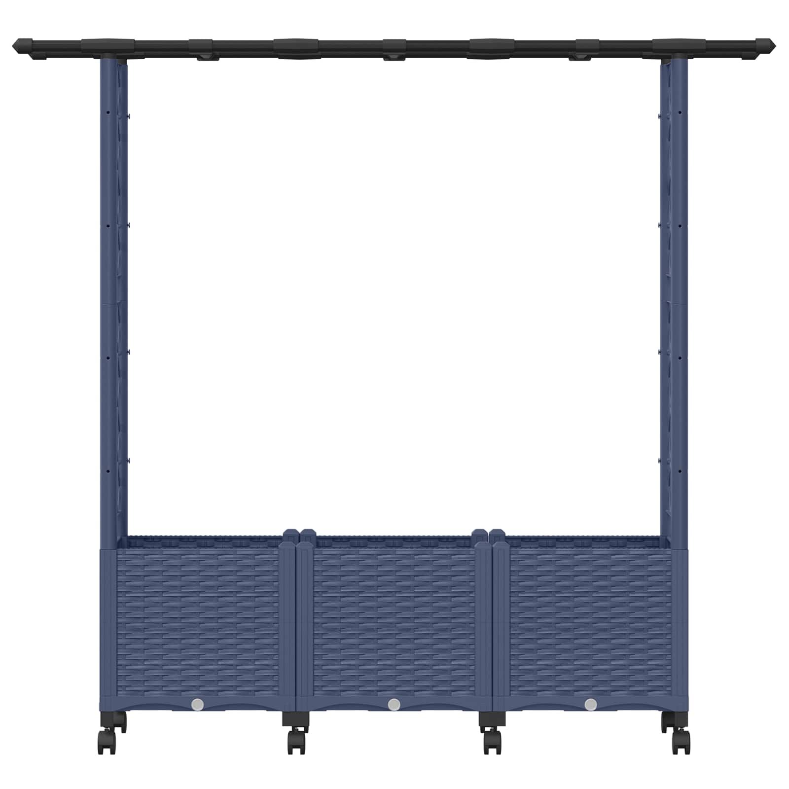 Letto Rialzato con Griglia e Tetto Grigio 162,5 x 40 x 142 cm | homemem39