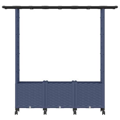 Letto Rialzato con Griglia e Tetto Grigio 162,5 x 40 x 142 cm | homemem39
