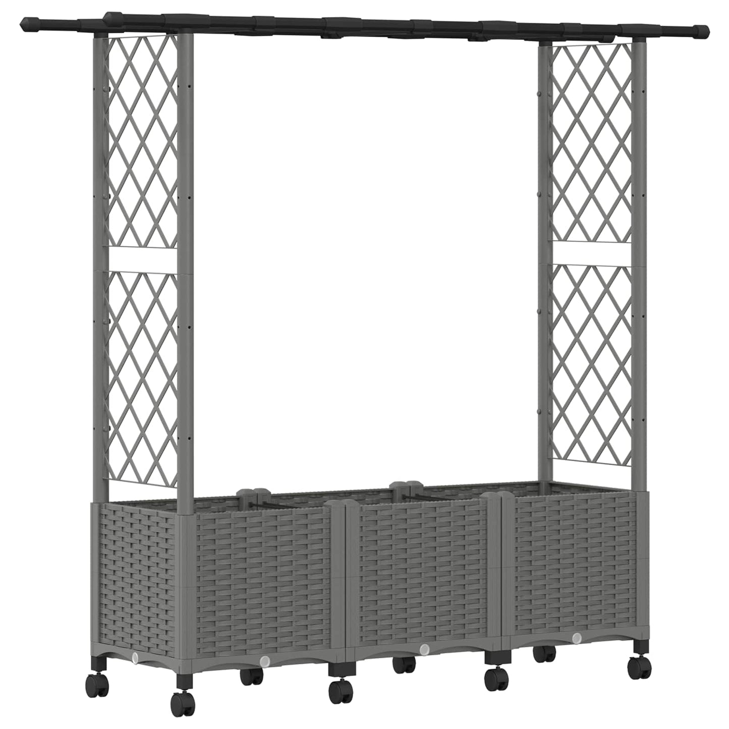 Letto Rialzato con Griglia e Tetto Grigio Chiaro PP | homemem39