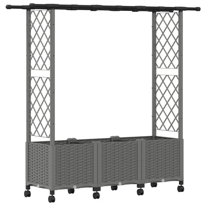 Letto Rialzato con Griglia e Tetto Grigio Chiaro PP | homemem39
