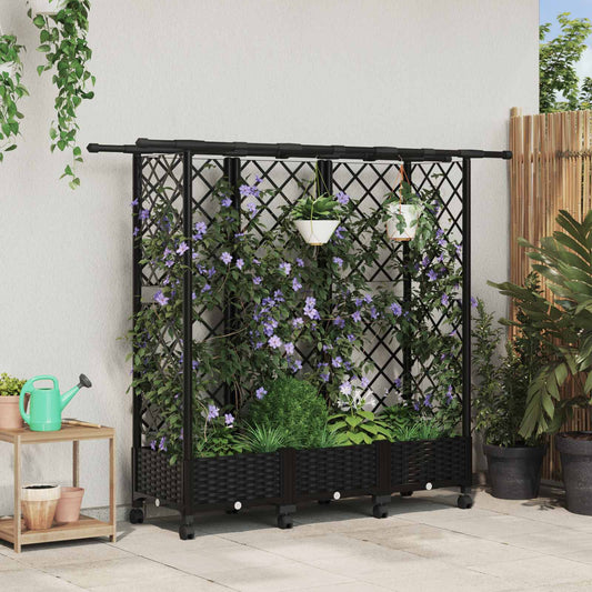 Letto Rialzato con Griglia e Tetto Nero 164 x 40 x 127 cm PP | homemem39