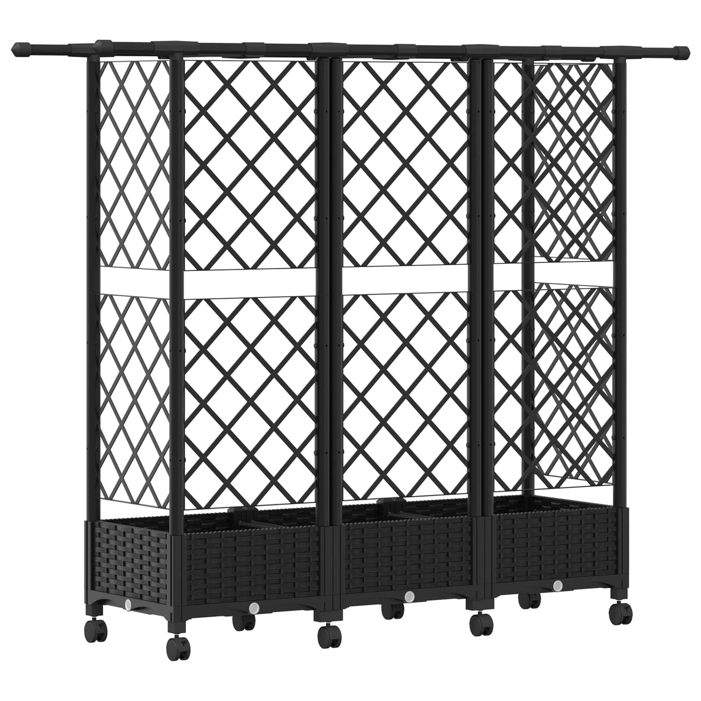 Letto Rialzato con Griglia e Tetto Nero 164 x 40 x 127 cm PP | homemem39