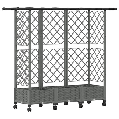 Letto Rialzato con Griglia e Tetto Grigio Chiaro PP | homemem39