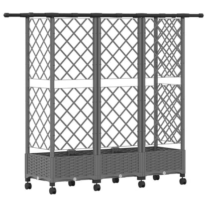 Letto Rialzato con Griglia e Tetto Grigio Chiaro PP | homemem39