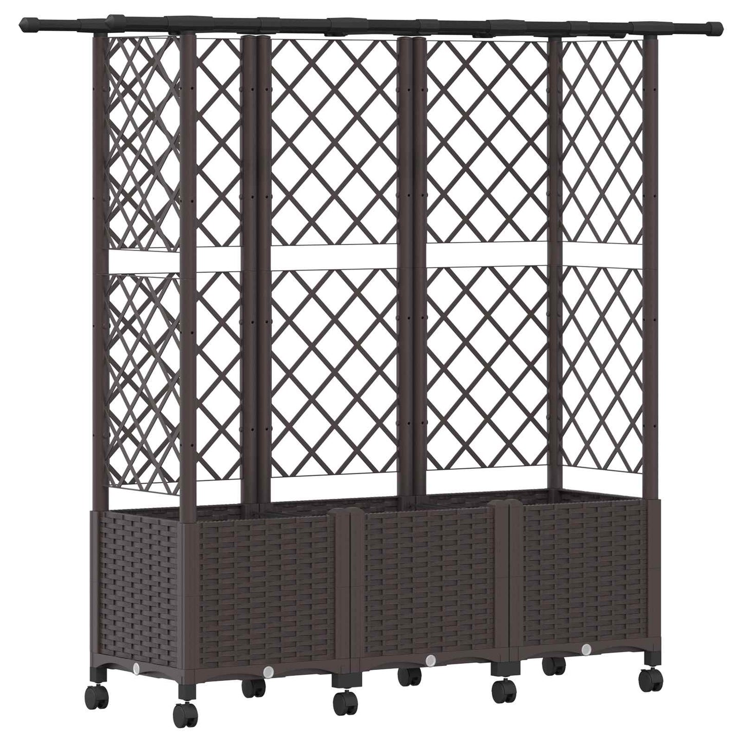 Letto Rialzato con Griglia e Tetto Marrone 163,5 x 40 x 142 cm | homemem39