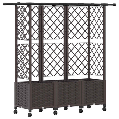 Letto Rialzato con Griglia e Tetto Marrone 163,5 x 40 x 142 cm | homemem39