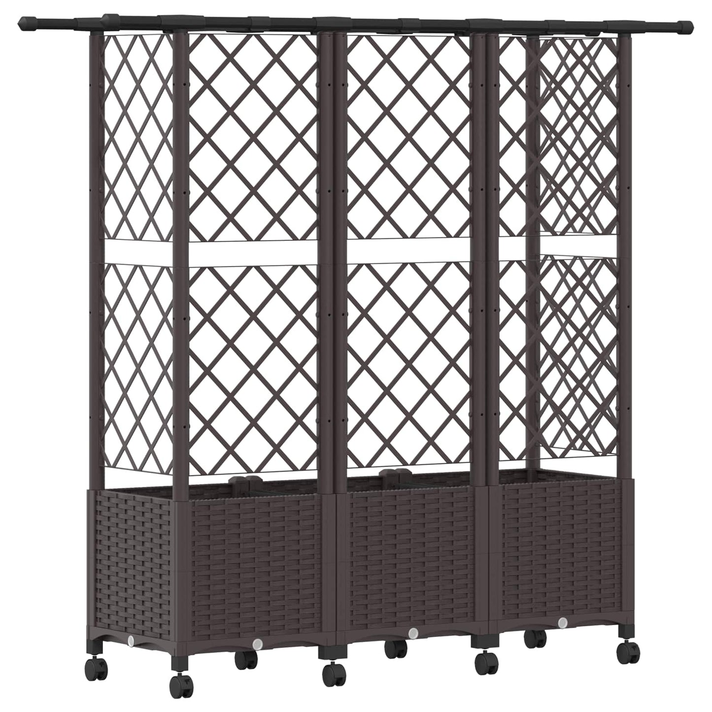 Letto Rialzato con Griglia e Tetto Marrone 163,5 x 40 x 142 cm | homemem39
