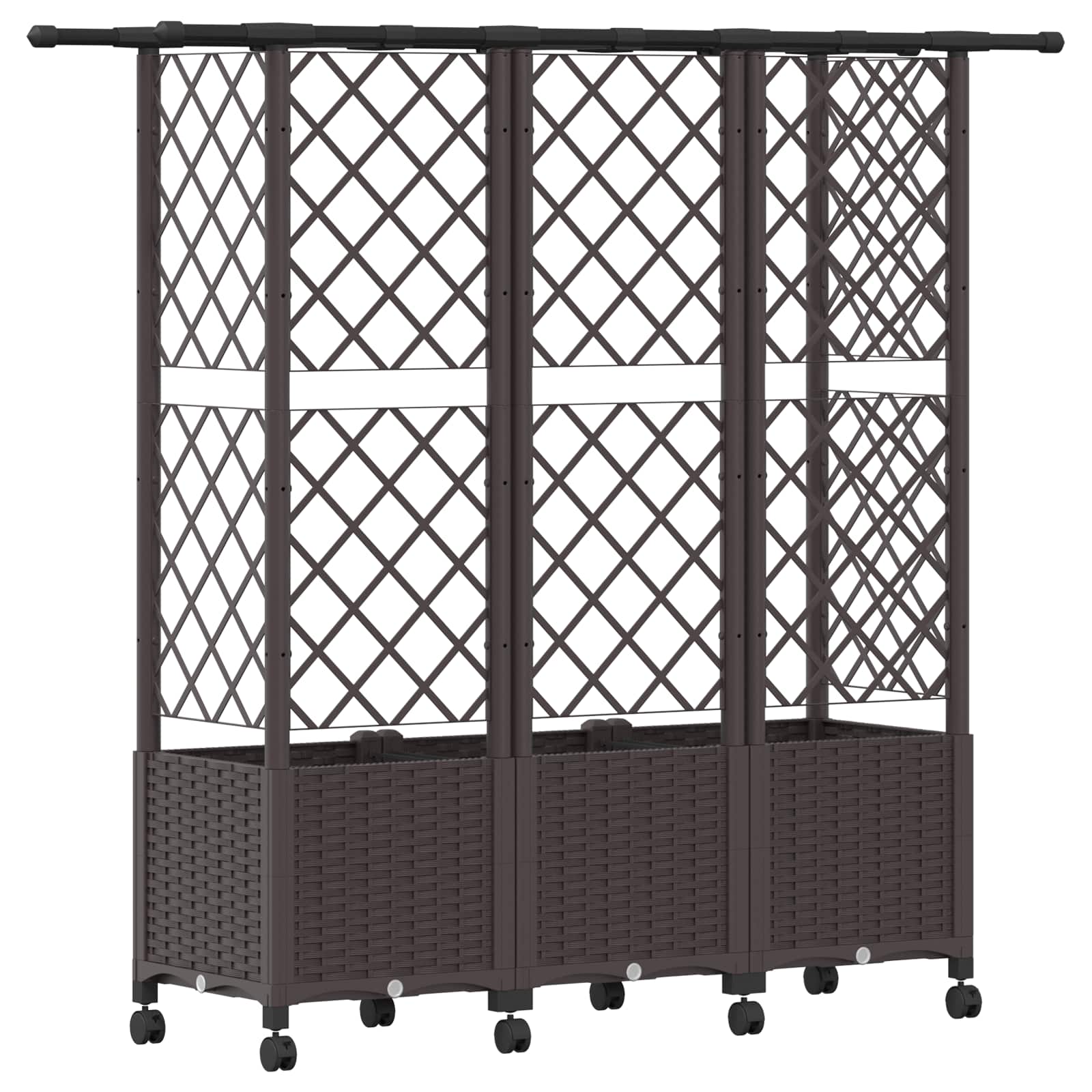 Letto Rialzato con Griglia e Tetto Marrone 163,5 x 40 x 142 cm | homemem39