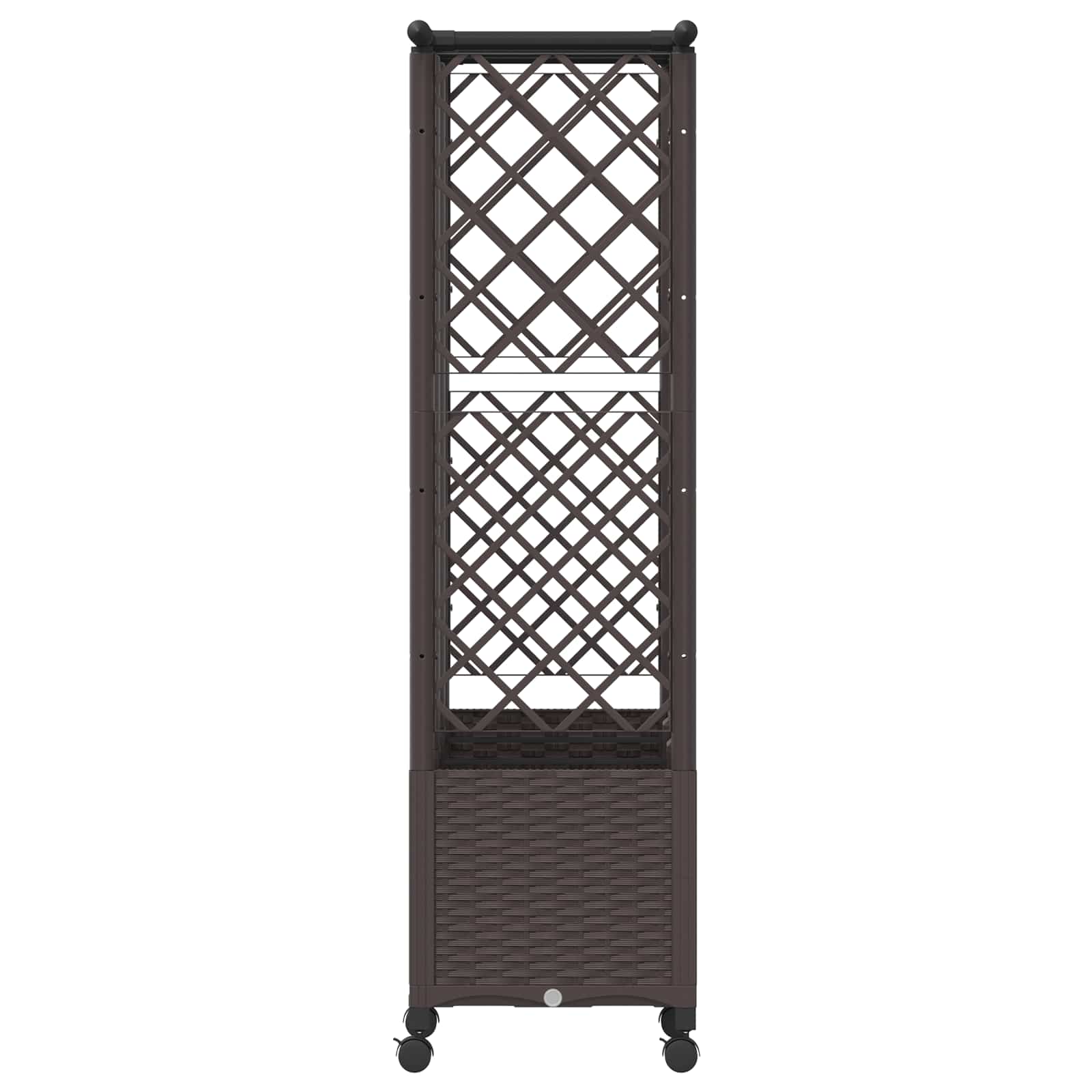 Letto Rialzato con Griglia e Tetto Marrone 163,5 x 40 x 142 cm | homemem39
