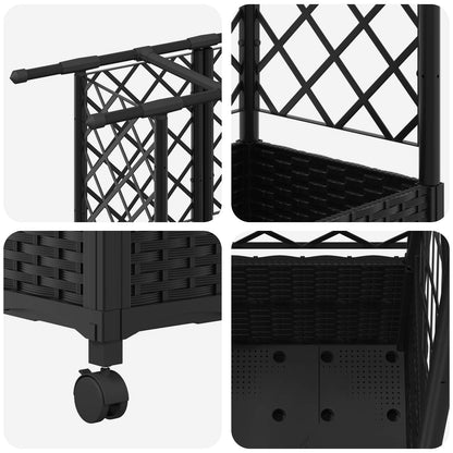 Letto Rialzato con Griglia e Tetto Nero 163,5 x 40 x 142 cm PP | homemem39