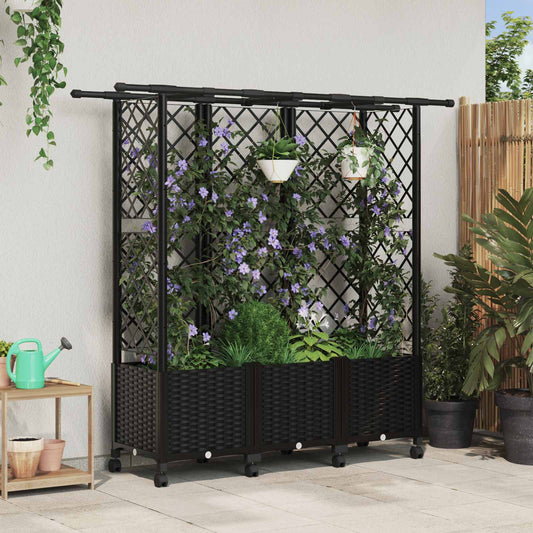 Letto Rialzato con Griglia e Tetto Nero 163,5 x 40 x 142 cm PP | homemem39