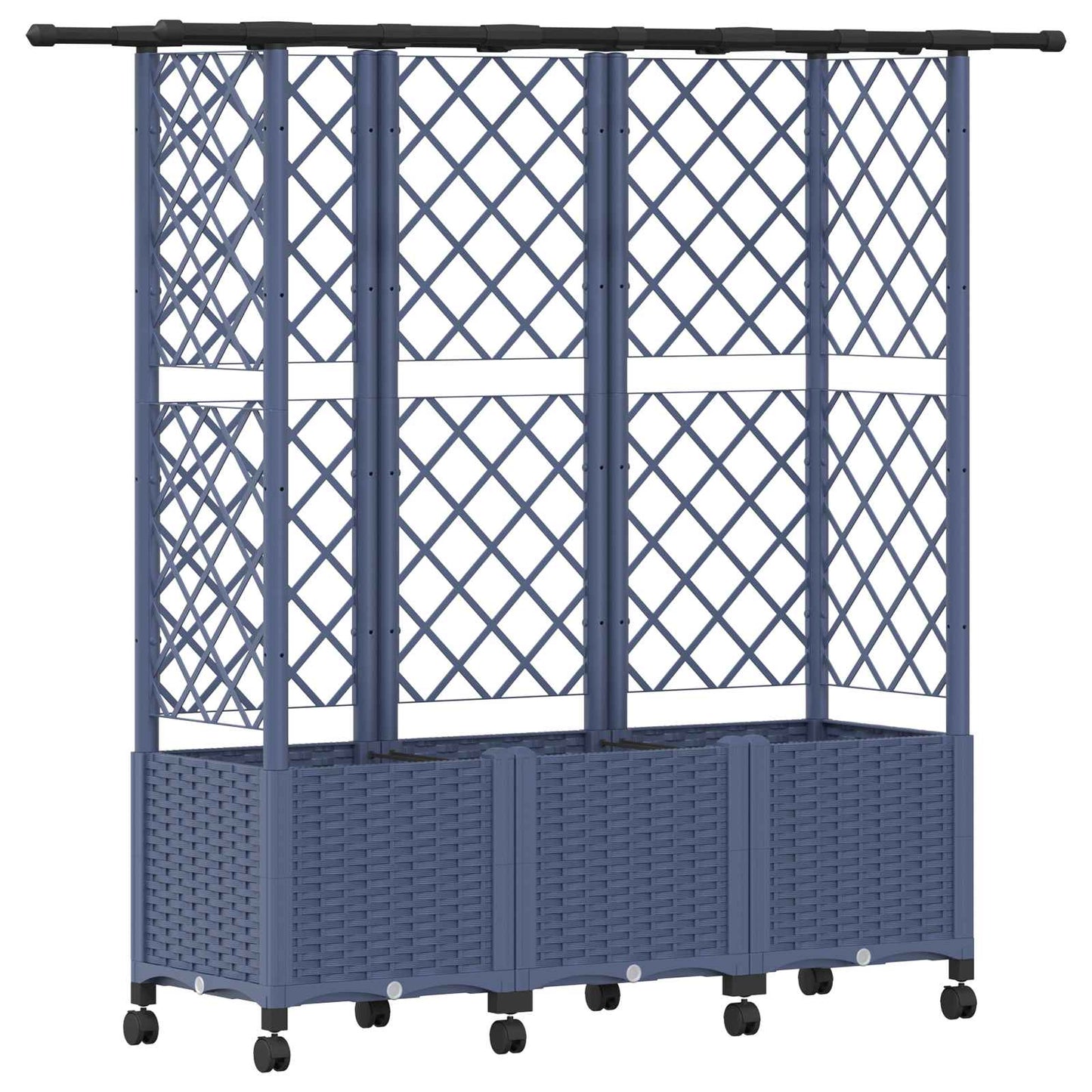 Letto Rialzato con Griglia e Tetto Grigio 163,5 x 40 x 142 cm | homemem39