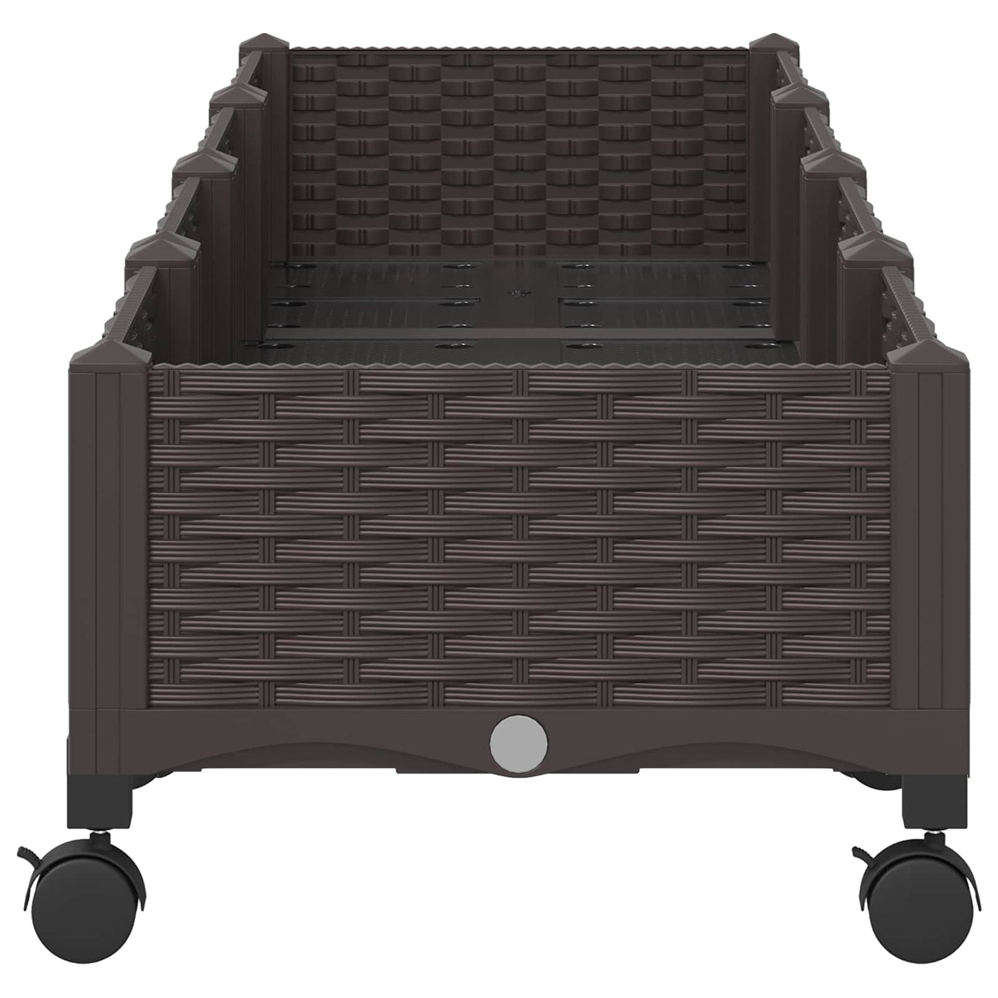 Vaso da Giardino con Ruote Marrone 160 x 40 x 29 cm PP | homemem39