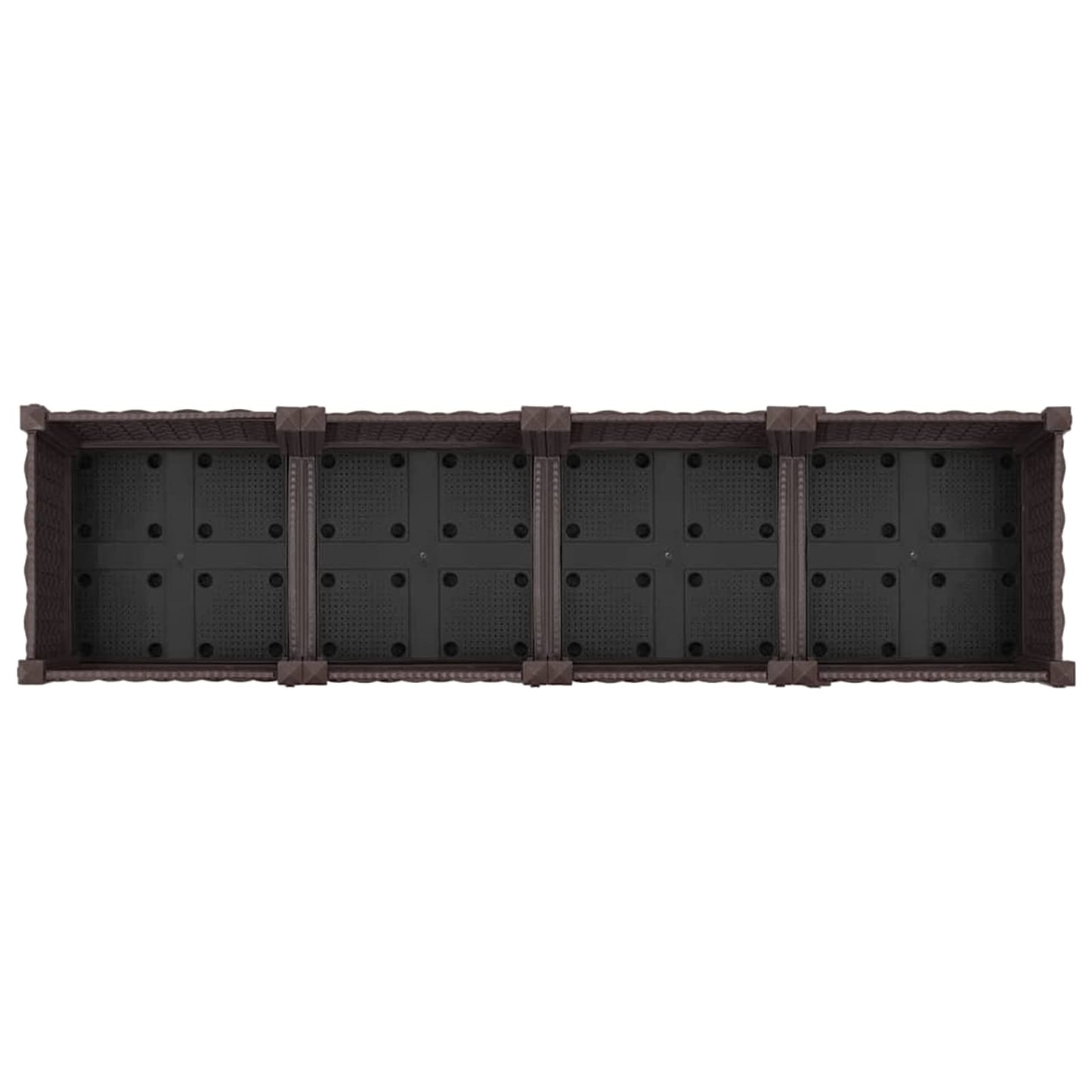 Vaso da Giardino con Ruote Marrone 160 x 40 x 29 cm PP | homemem39