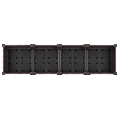 Vaso da Giardino con Ruote Marrone 160 x 40 x 29 cm PP | homemem39