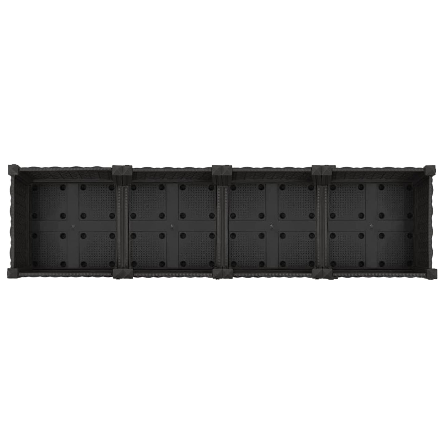 Vaso da Giardino con Ruote Nero 160 x 40 x 29 cm PP | homemem39