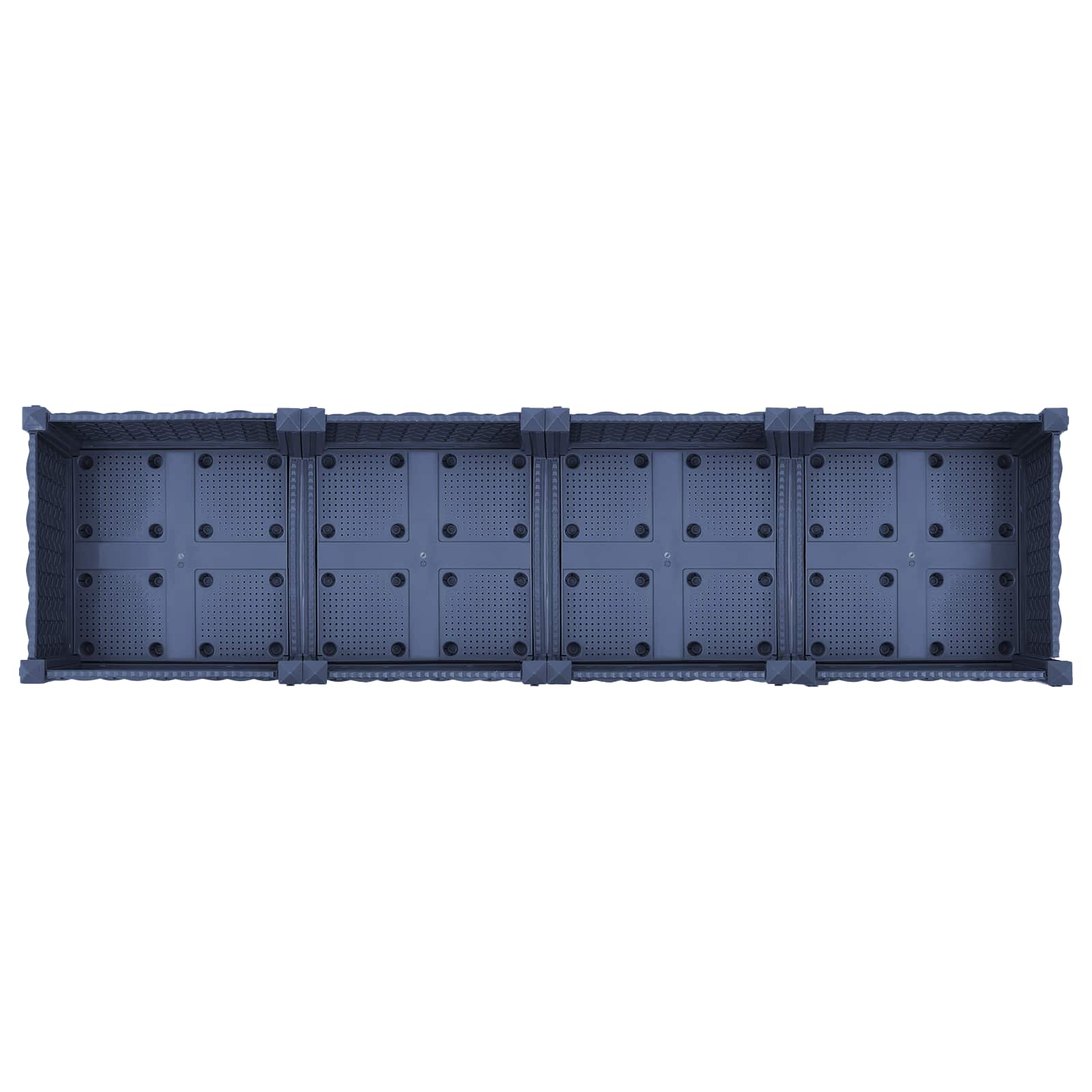 Vaso da Giardino con Ruote Blu Grigio 160 x 40 x 33 cm PP | homemem39
