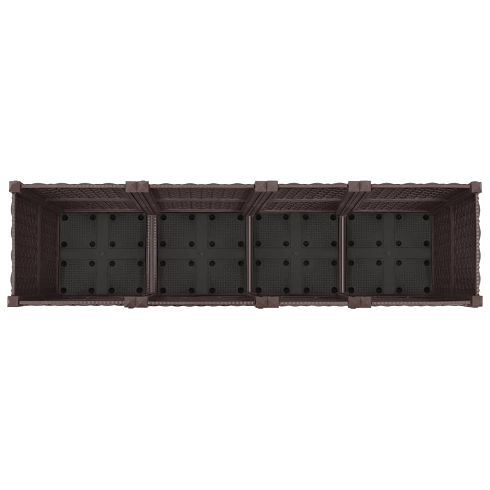 Vaso da Giardino con Ruote Marrone 160 x 40 x 44 cm PP | homemem39