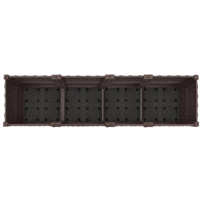 Vaso da Giardino con Ruote Marrone 160 x 40 x 44 cm PP | homemem39