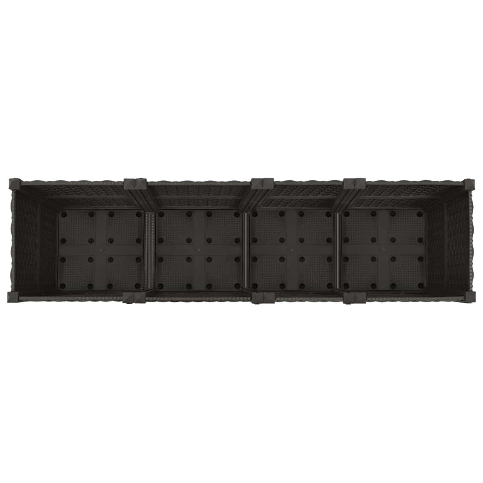 Vaso da Giardino con Ruote Nero 160 x 40 x 44 cm PP | homemem39