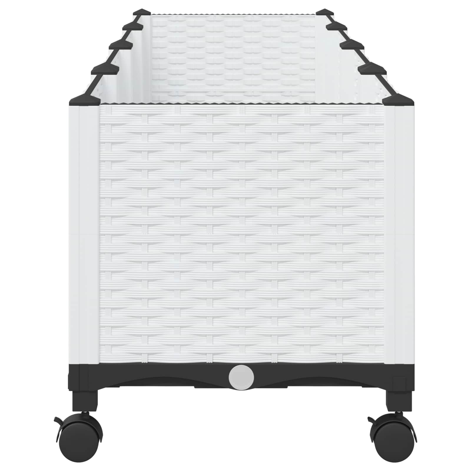 Vaso da Giardino con Ruote Bianco 160 x 40 x 48 cm PP | homemem39
