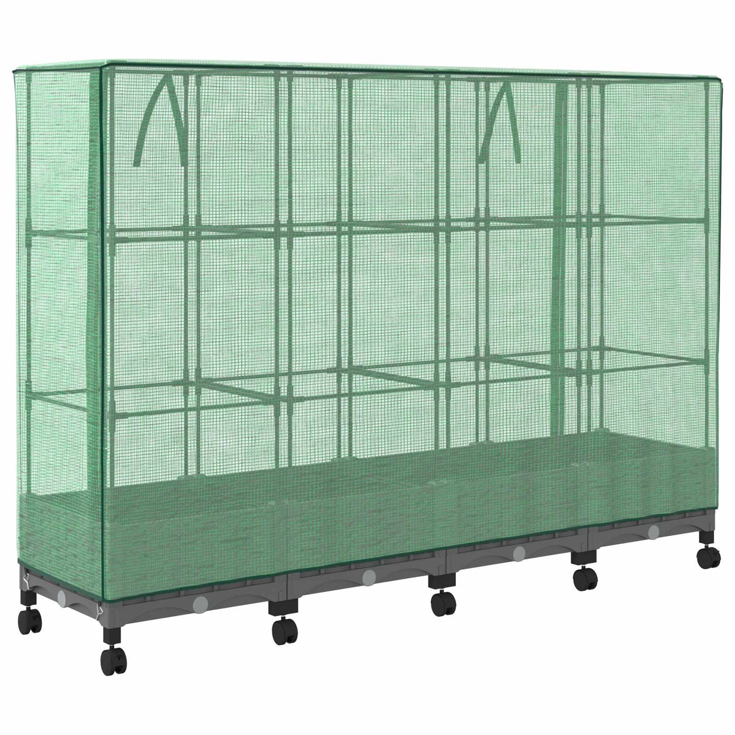 Vaso da Giardino con Copertura per Serra e Ruote 4 pz PP | homemem39
