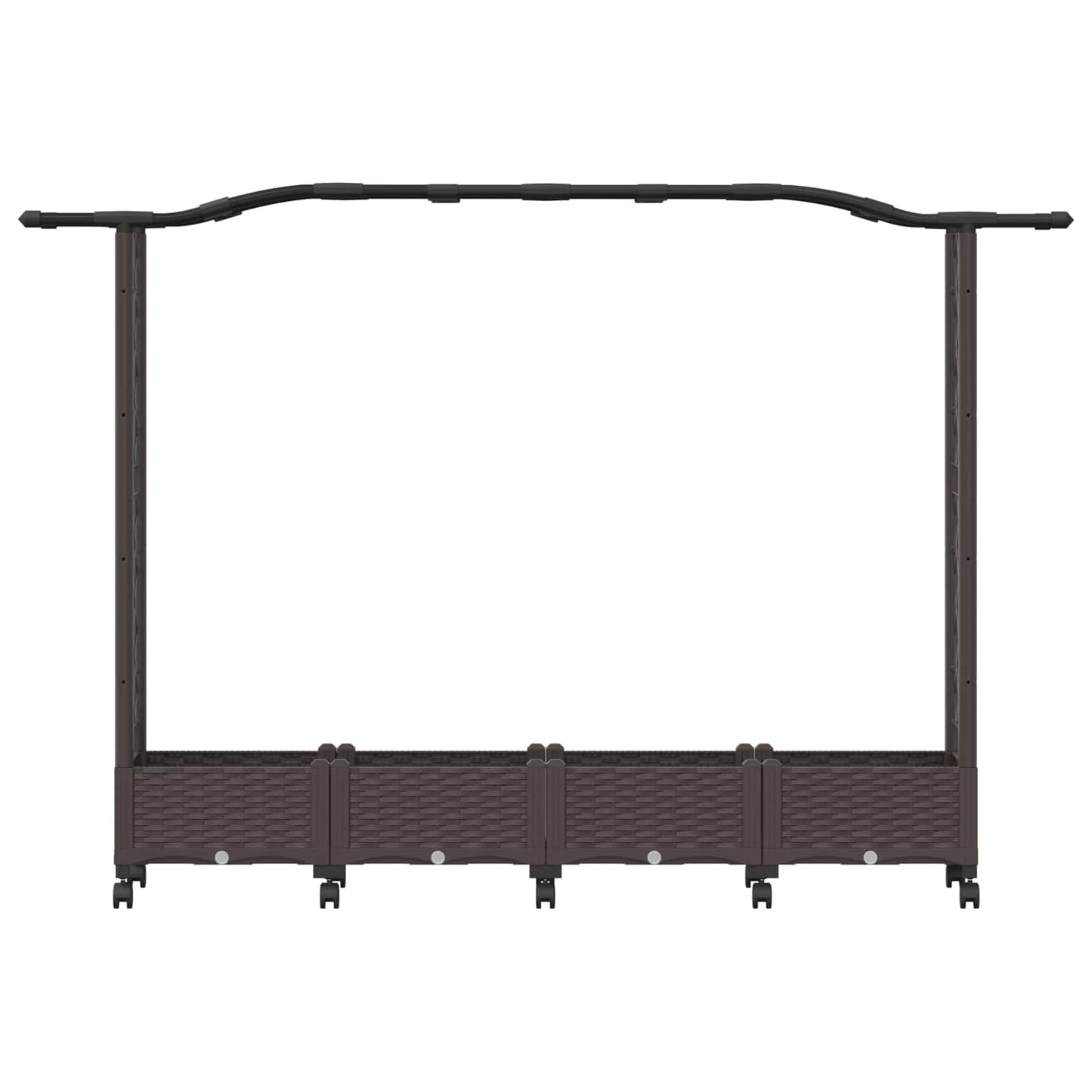 Letto Rialzato con Griglia e Tetto Marrone 207 x 40 x 129 cm PP | homemem39