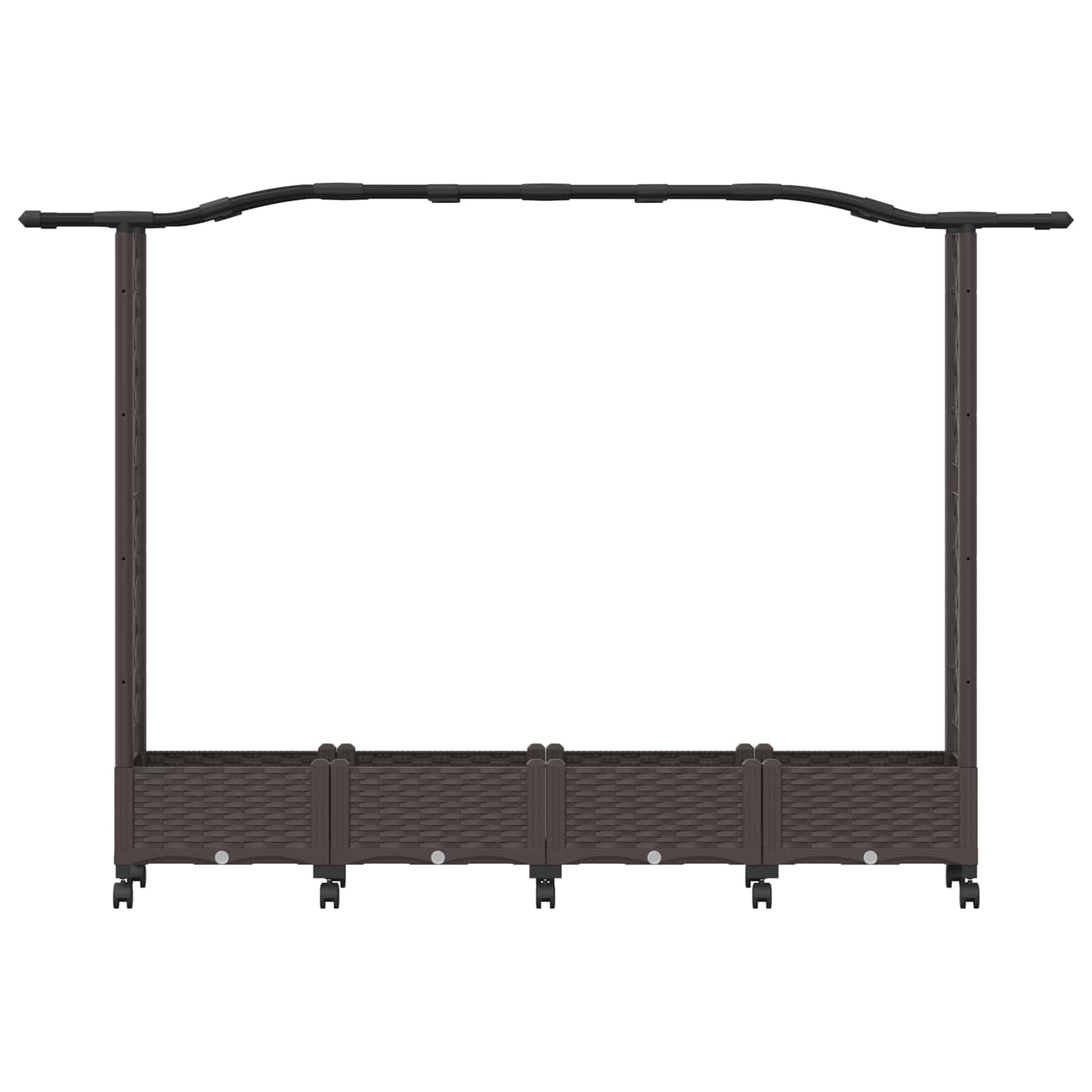 Letto Rialzato con Griglia e Tetto Marrone 207 x 40 x 129 cm PP | homemem39