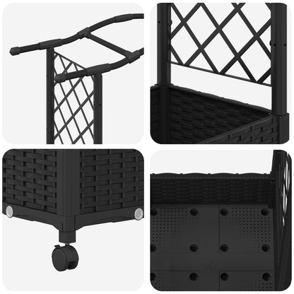 Letto Rialzato con Griglia e Tetto Nero 207 x 40 x 129 cm PP | homemem39