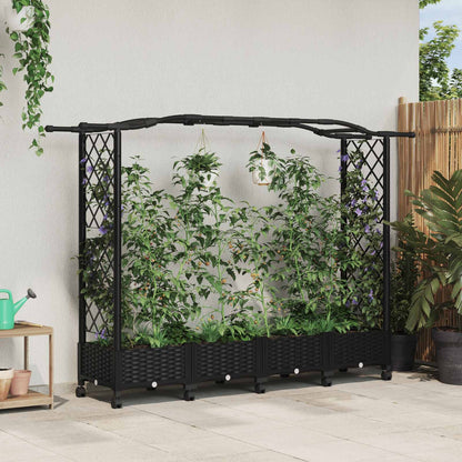 Letto Rialzato con Griglia e Tetto Nero 207 x 40 x 129 cm PP | homemem39
