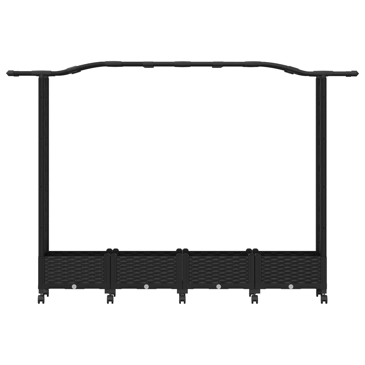 Letto Rialzato con Griglia e Tetto Nero 207 x 40 x 129 cm PP | homemem39