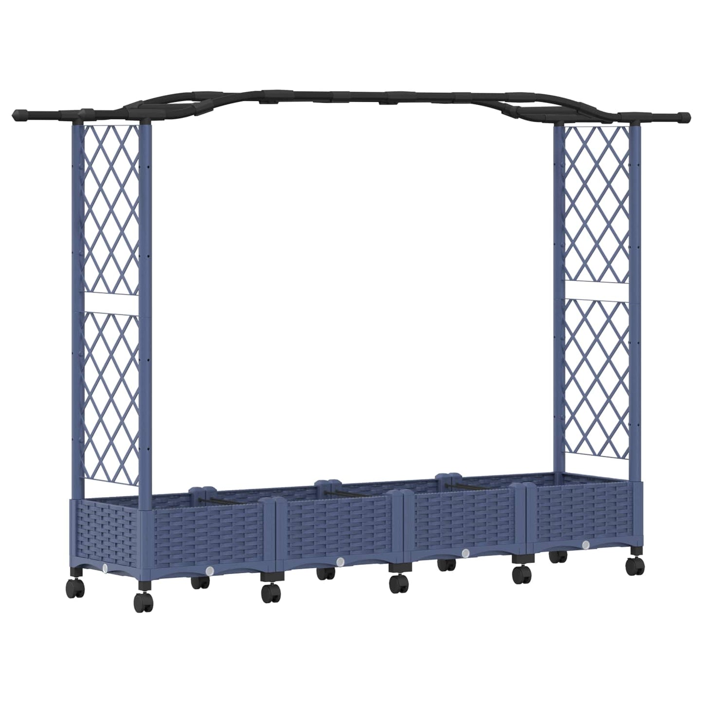 Letto Rialzato con Griglia e Tetto Grigio 207 x 40 x 129 cm PP | homemem39