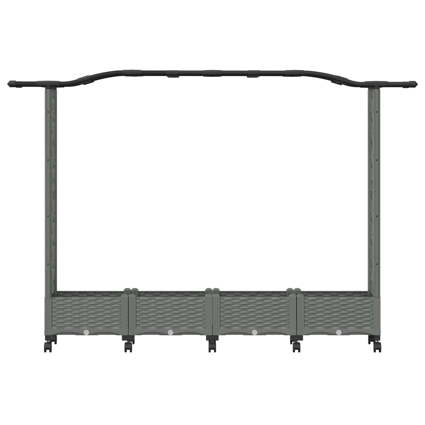 Letto Rialzato con Griglia e Tetto Grigio Chiaro PP | homemem39