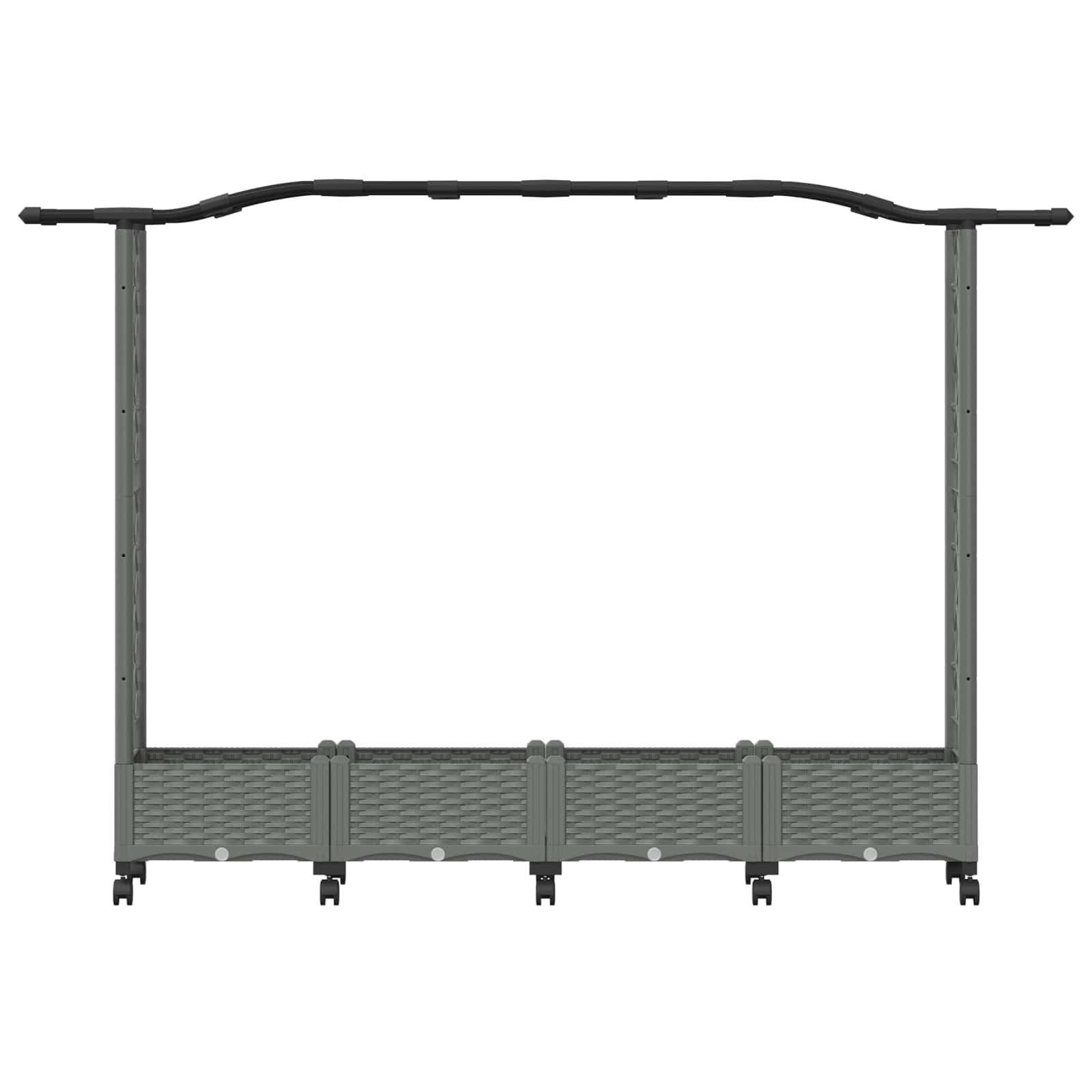 Letto Rialzato con Griglia e Tetto Grigio Chiaro PP | homemem39
