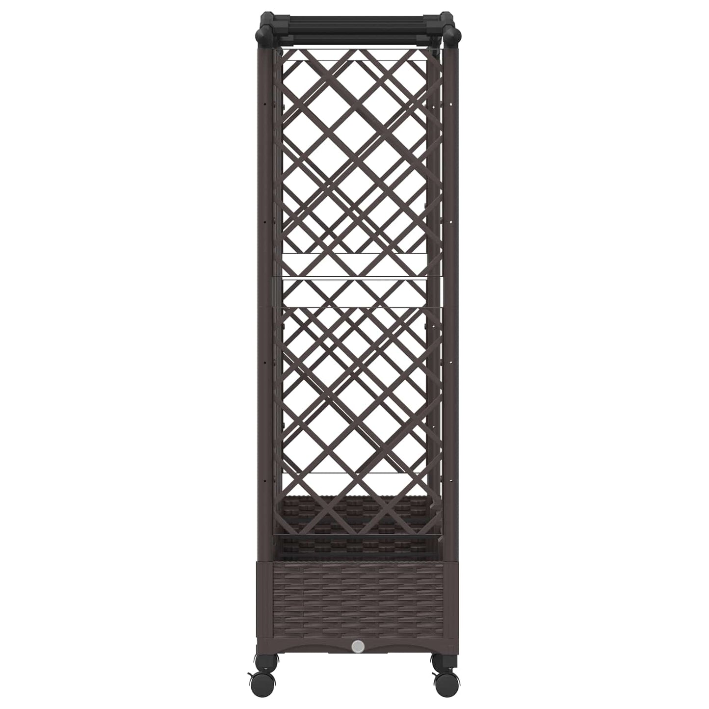 Letto Rialzato con Griglia e Tetto Marrone 203,5 x 40 x 129 cm | homemem39