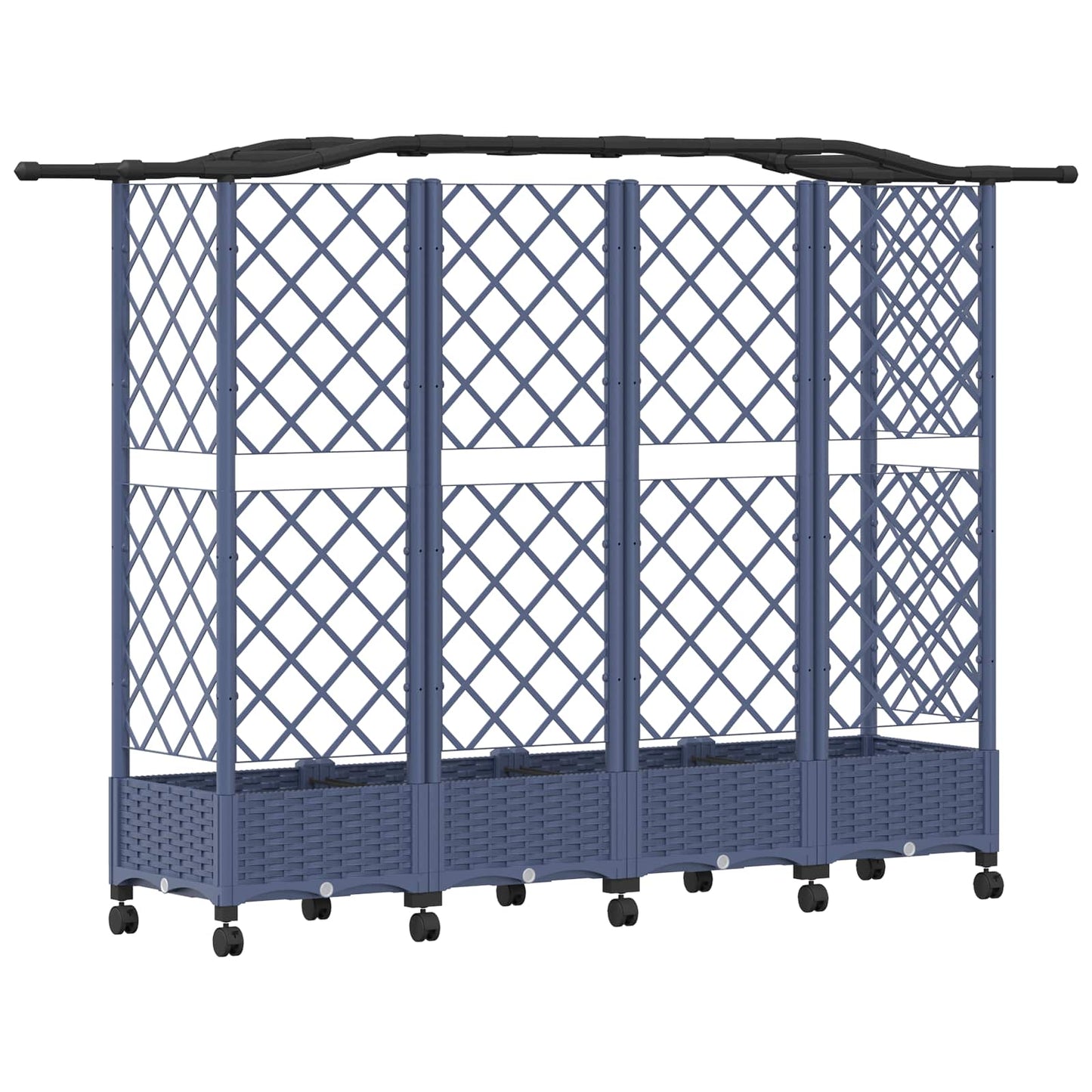Letto Rialzato con Griglia e Tetto Grigio 203,5 x 40 x 129 cm | homemem39