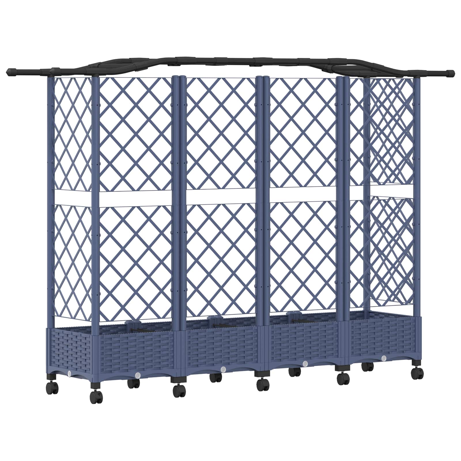 Letto Rialzato con Griglia e Tetto Grigio 203,5 x 40 x 129 cm | homemem39