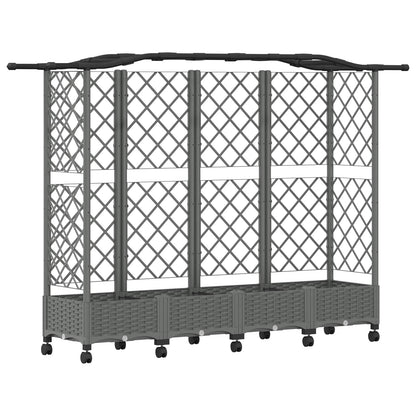 Letto Rialzato con Griglia e Tetto Grigio Chiaro PP | homemem39