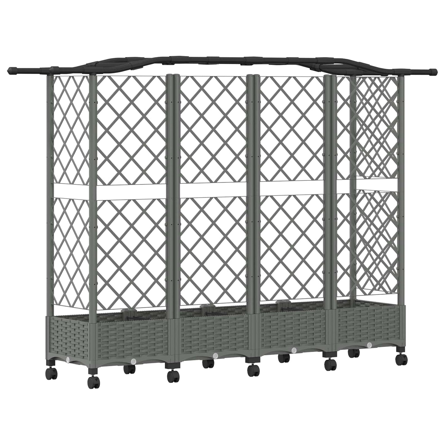 Letto Rialzato con Griglia e Tetto Grigio Chiaro PP | homemem39