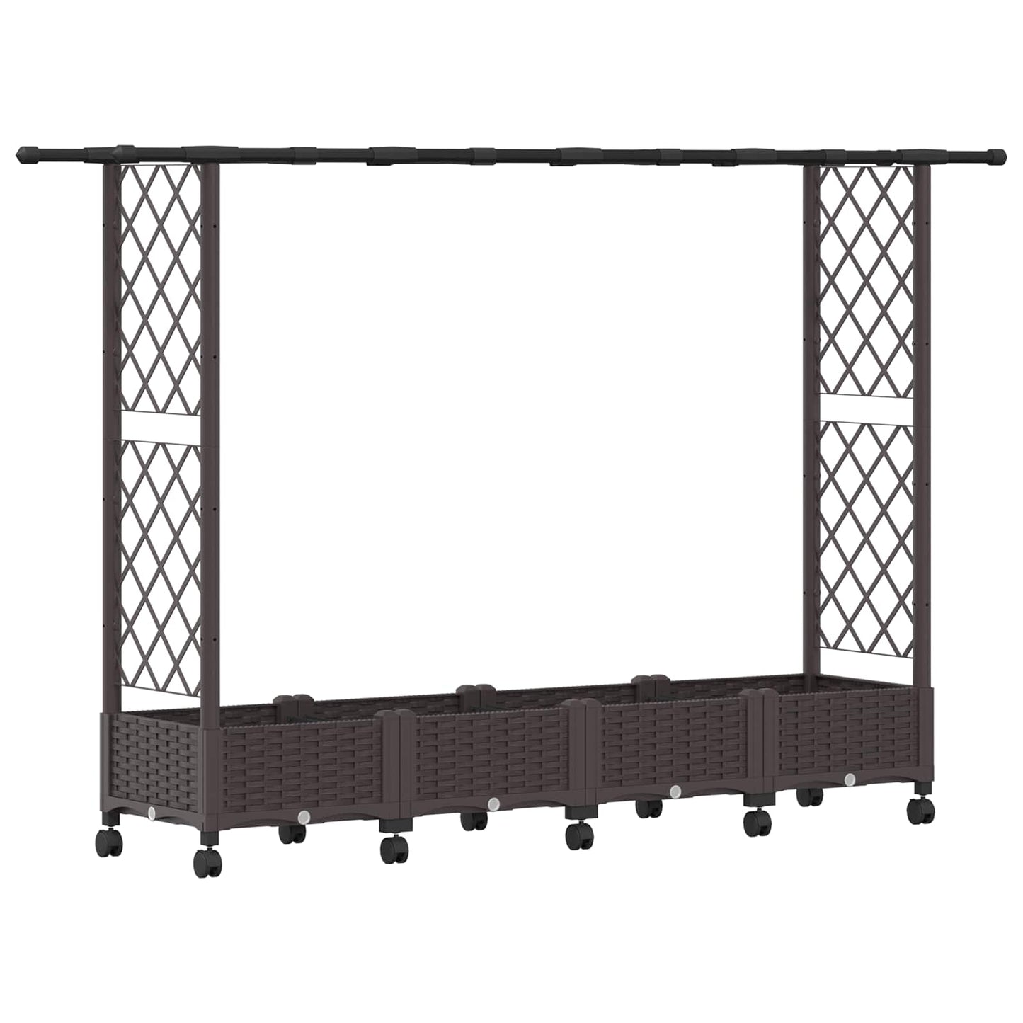 Letto Rialzato con Griglia e Tetto Marrone 203 x 40 x 127 cm PP | homemem39