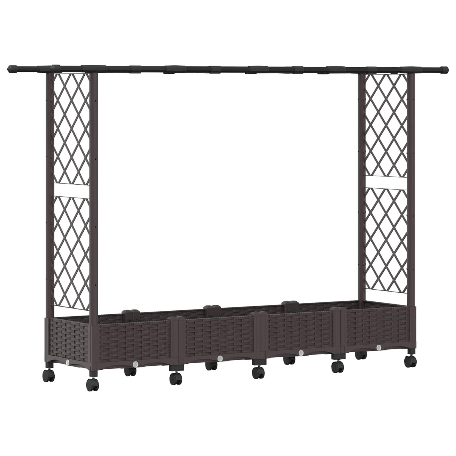 Letto Rialzato con Griglia e Tetto Marrone 203 x 40 x 127 cm PP | homemem39