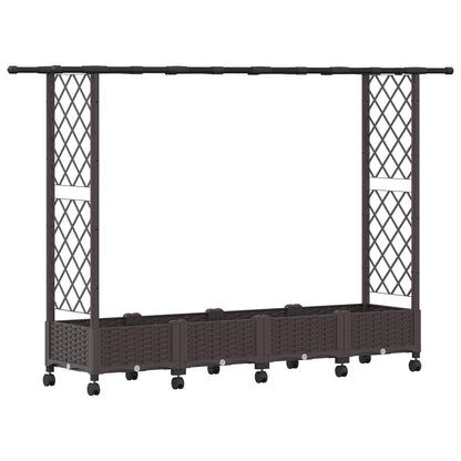 Letto Rialzato con Griglia e Tetto Marrone 203 x 40 x 127 cm PP | homemem39